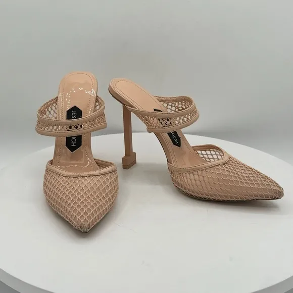 Jessica Rich Ysabelle Fishnet Pointed Toe  Womens Pump  Size EU 39  Color Nude