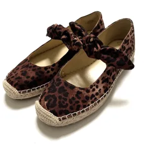 JESSICA SIMPSON Animal Print Espadrille Flats Shoes Canvas Leopard NWT