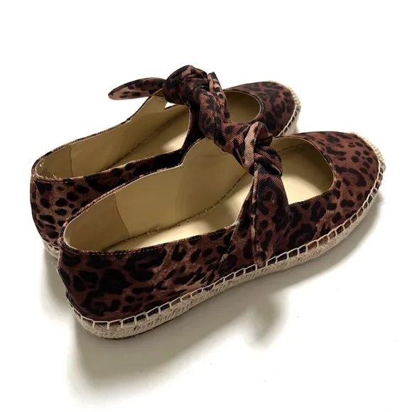 JESSICA SIMPSON Animal Print Espadrille Flats Shoes Canvas Leopard NWT