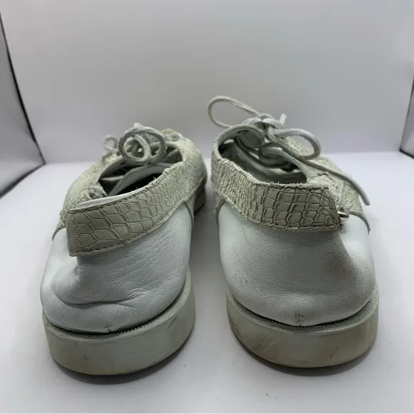Jimmy Choo Orson Boat shoes Men EU 43 US 10 white alligator skin leather loafers