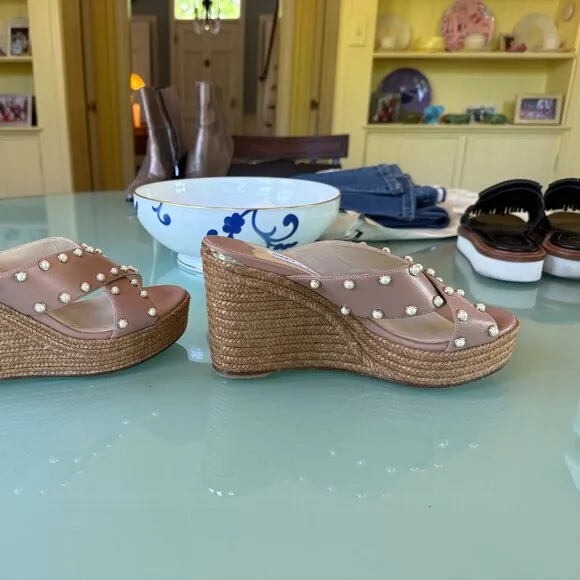Jimmy Choo Wedge Sandals slip ons size 39.5/ Us Size 9  Never worn