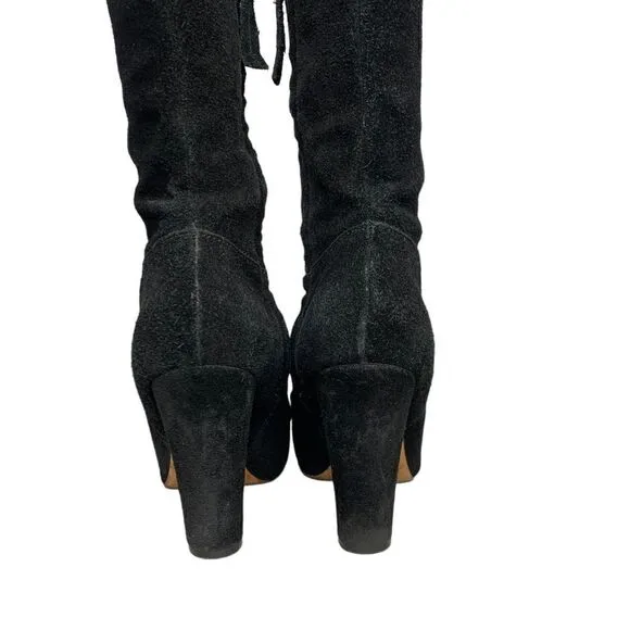 Joan and David Sterla Black Suede Knee High Boots | Size 8