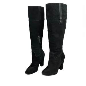 Joan and David Sterla Black Suede Knee High Boots | Size 8