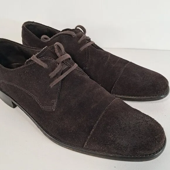 JOHN VARVATOS Brown Suede Lace Up Oxford Shoes Size 11M