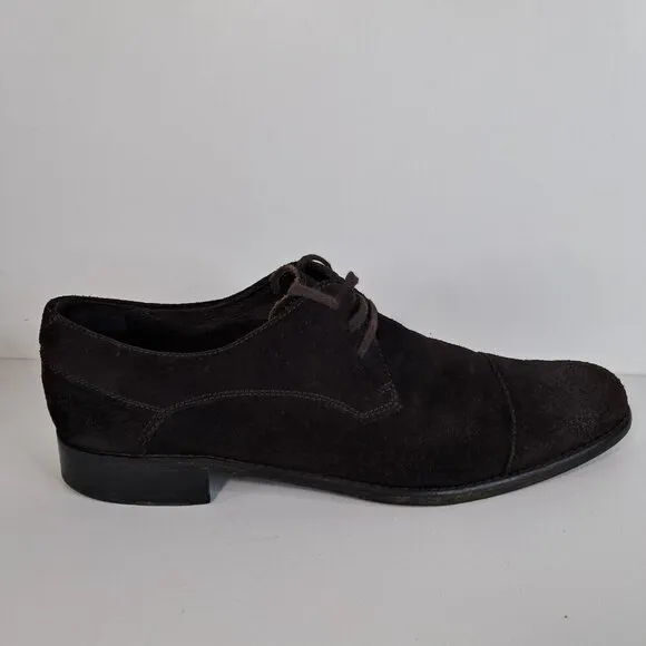 JOHN VARVATOS Brown Suede Lace Up Oxford Shoes Size 11M