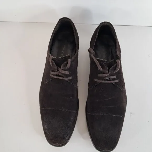 JOHN VARVATOS Brown Suede Lace Up Oxford Shoes Size 11M
