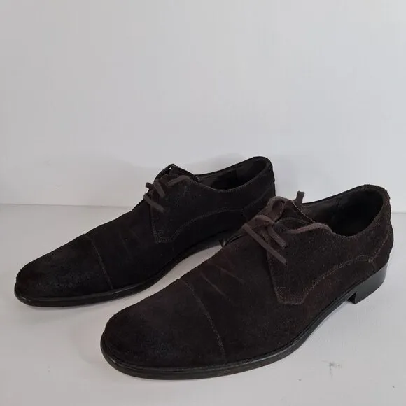 JOHN VARVATOS Brown Suede Lace Up Oxford Shoes Size 11M