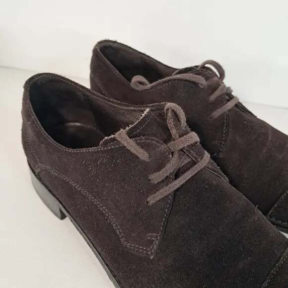 JOHN VARVATOS Brown Suede Lace Up Oxford Shoes Size 11M