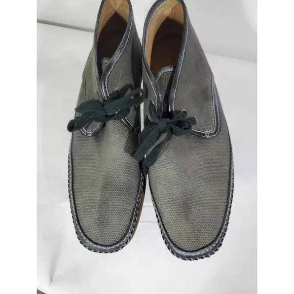 John Varvatos Gray Lace Up Hipster Chukka Ankle Rubber Sole Size 9.5 Ankle Boots