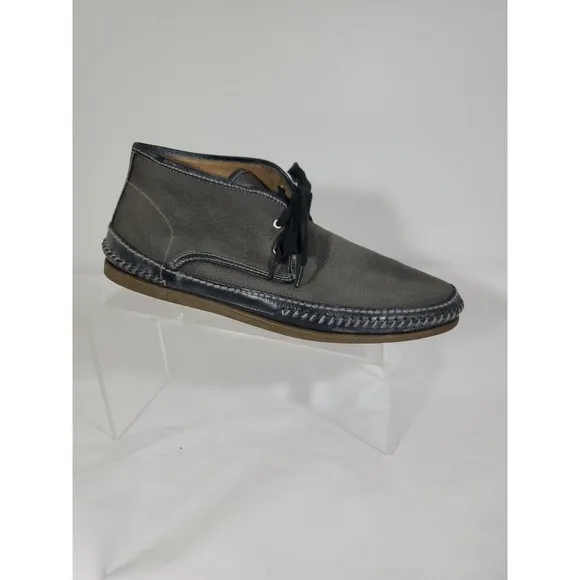 John Varvatos Gray Lace Up Hipster Chukka Ankle Rubber Sole Size 9.5 Ankle Boots