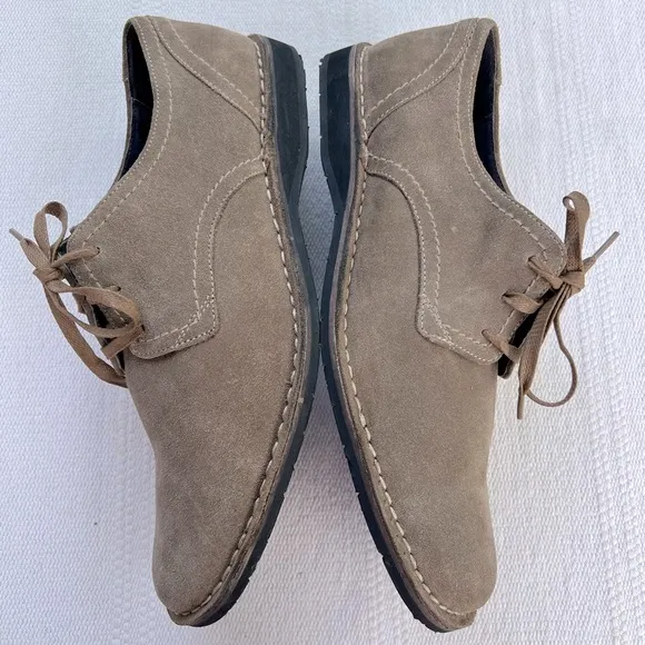 John Varvatos Taupe Suede Oxford Shoes Size 11.5