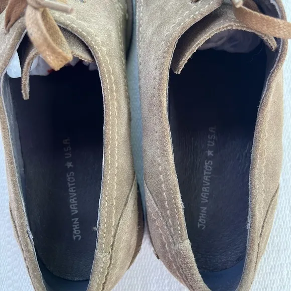 John Varvatos Taupe Suede Oxford Shoes Size 11.5