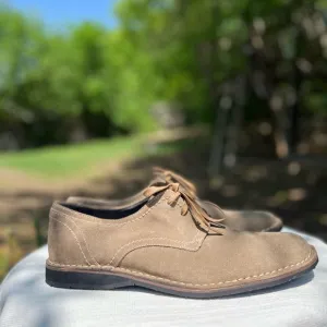 John Varvatos Taupe Suede Oxford Shoes Size 11.5
