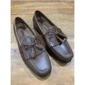 Johnson &amp; Murphy Men’s Brown Slip Ons Tassel Loafers Leather 8.5 M EUC