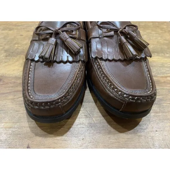 Johnson &amp; Murphy Men’s Brown Slip Ons Tassel Loafers Leather 8.5 M EUC