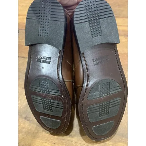 Johnson &amp; Murphy Men’s Brown Slip Ons Tassel Loafers Leather 8.5 M EUC