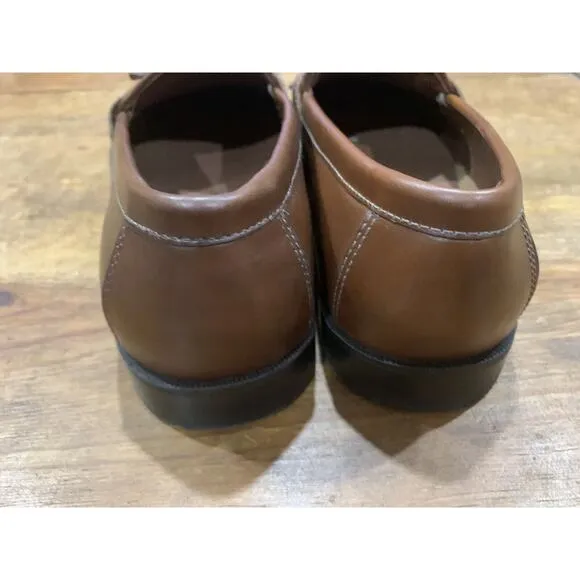 Johnson &amp; Murphy Men’s Brown Slip Ons Tassel Loafers Leather 8.5 M EUC