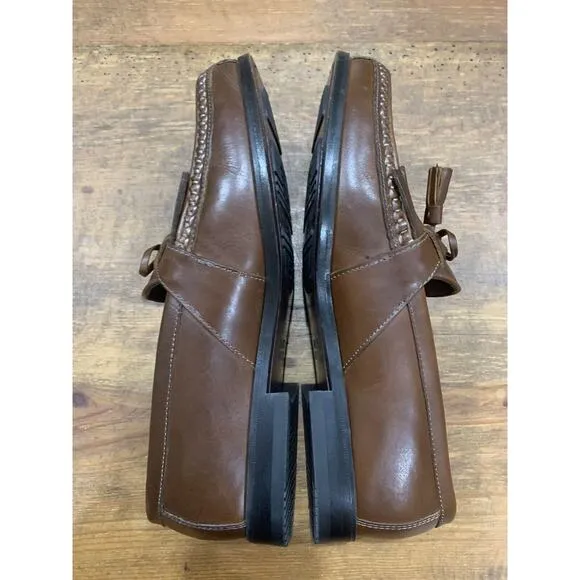 Johnson &amp; Murphy Men’s Brown Slip Ons Tassel Loafers Leather 8.5 M EUC