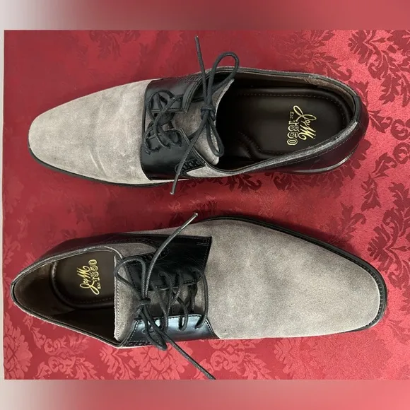 Johnson and Murphy Suede and Leather Oxford Shoes men Size 11.5 Grey and Black