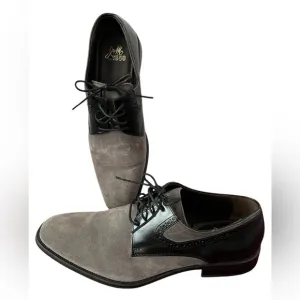 Johnson and Murphy Suede and Leather Oxford Shoes men Size 11.5 Grey and Black