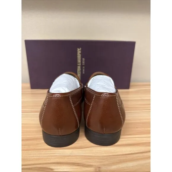 Johnson Murphy Men’s Whipstitch Venetian Leather Shoes Size 8