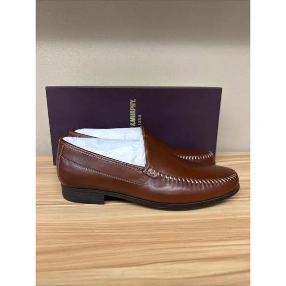 Johnson Murphy Men’s Whipstitch Venetian Leather Shoes Size 8