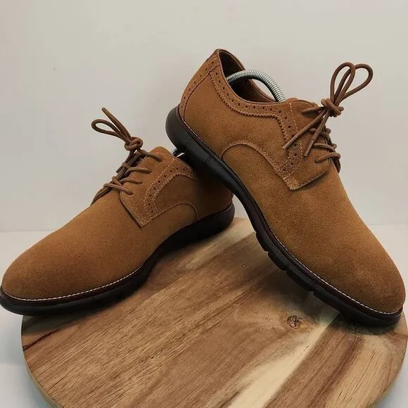Johnston &amp; Murphy 20-2830 Mens Holden Oxfords Shoes Sheepskin Suede 10.5 M