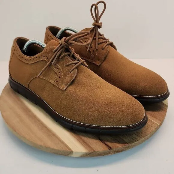Johnston &amp; Murphy 20-2830 Mens Holden Oxfords Shoes Sheepskin Suede 10.5 M