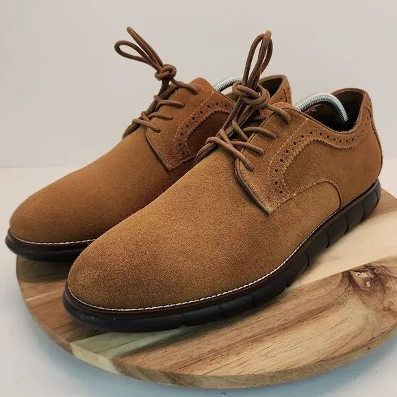 Johnston &amp; Murphy 20-2830 Mens Holden Oxfords Shoes Sheepskin Suede 10.5 M