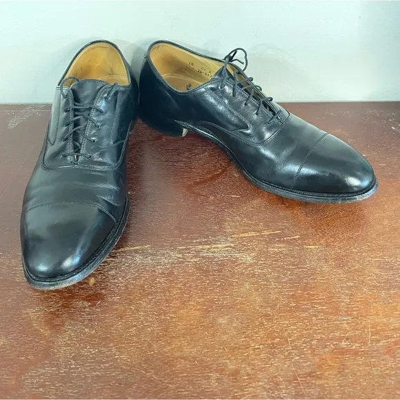 Johnston &amp; Murphy Crown Aristocrat Black Leather Dress Shoes Men’s Size:10