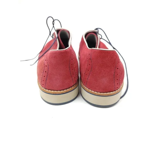 Johnston &amp; Murphy Ellington Oxford Shoes Mens 11.5 M Suede Sheepskin Wingtip