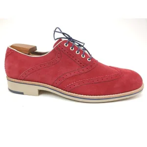 Johnston &amp; Murphy Ellington Oxford Shoes Mens 11.5 M Suede Sheepskin Wingtip