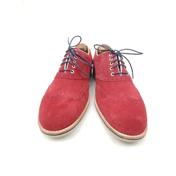 Johnston &amp; Murphy Ellington Oxford Shoes Mens 11.5 M Suede Sheepskin Wingtip