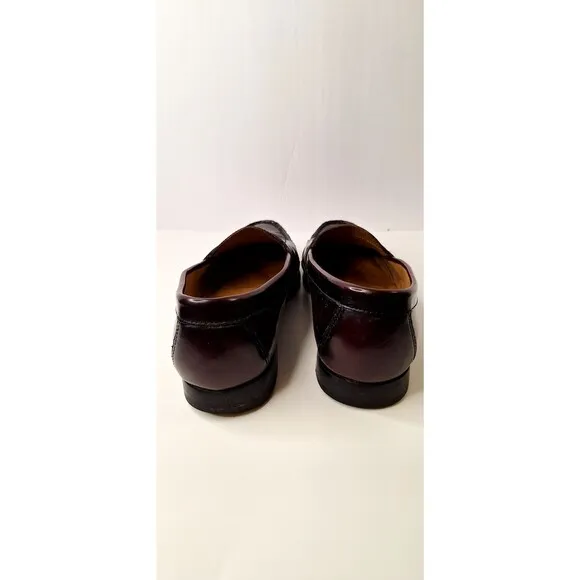 Johnston &amp; Murphy Hayes Penny Loafer Shoes Men's Size 9M Burgundy Moccasin Work