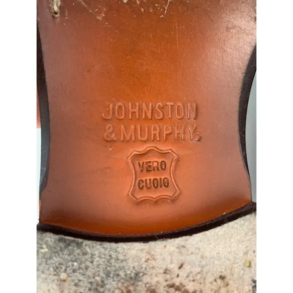 Johnston &amp; Murphy Mens 9.5M Black Leather Double Monk Strap Shoes 7975
