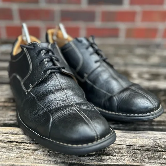 Johnston &amp; Murphy Men’s Black Leather Shuler Bicycle Dress Shoes Size 10.5