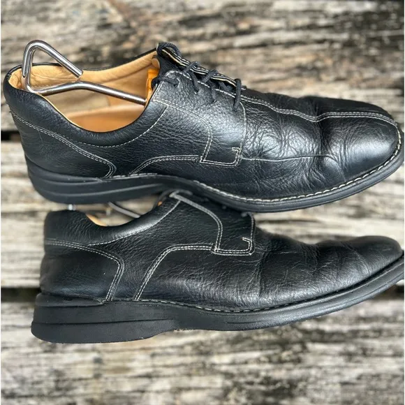 Johnston &amp; Murphy Men’s Black Leather Shuler Bicycle Dress Shoes Size 10.5
