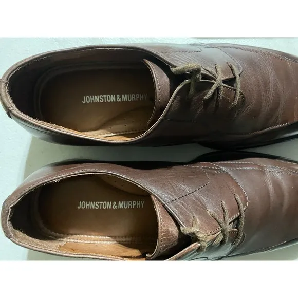 Johnston &amp; Murphy Men's Comfort Dress Shoes Size 10 Leather Brown 20-6460