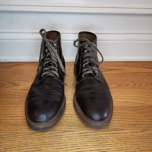 Johnston &amp; Murphy Men's Dark Brown Trufoam Barrett  Plain Toe Leather Boot 12