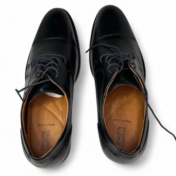 Johnston &amp; Murphy Men's Hawthorn Cap Toe Dress Shoes Black 10.5 NWOB