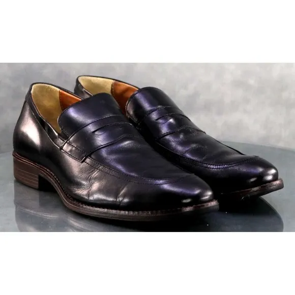 Johnston &amp; Murphy Men's Penny Loafers Dress Shoes Size 10 Leather Black 15-3227