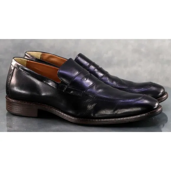Johnston &amp; Murphy Men's Penny Loafers Dress Shoes Size 10 Leather Black 15-3227