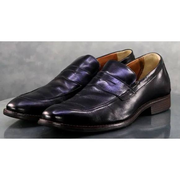Johnston &amp; Murphy Men's Penny Loafers Dress Shoes Size 10 Leather Black 15-3227
