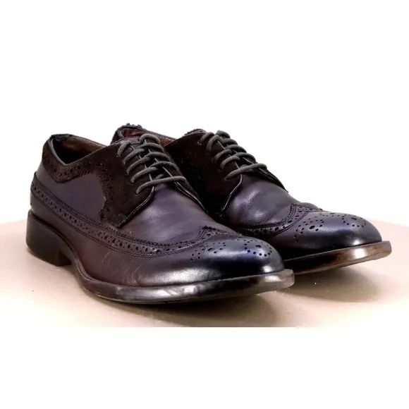 Johnston &amp; Murphy Men's Wingtip Dress Shoes Size 9.5 Leather Cigar Brown 59-2360