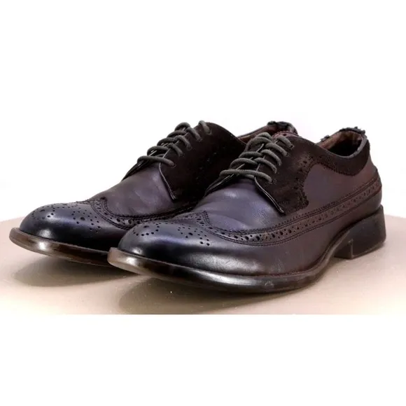 Johnston &amp; Murphy Men's Wingtip Dress Shoes Size 9.5 Leather Cigar Brown 59-2360