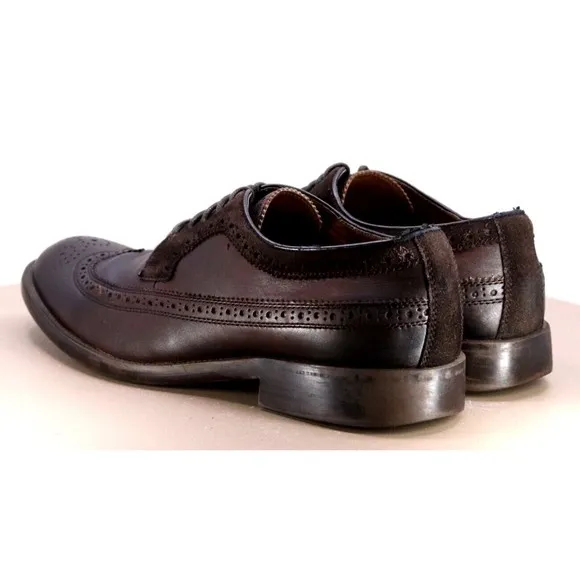 Johnston &amp; Murphy Men's Wingtip Dress Shoes Size 9.5 Leather Cigar Brown 59-2360