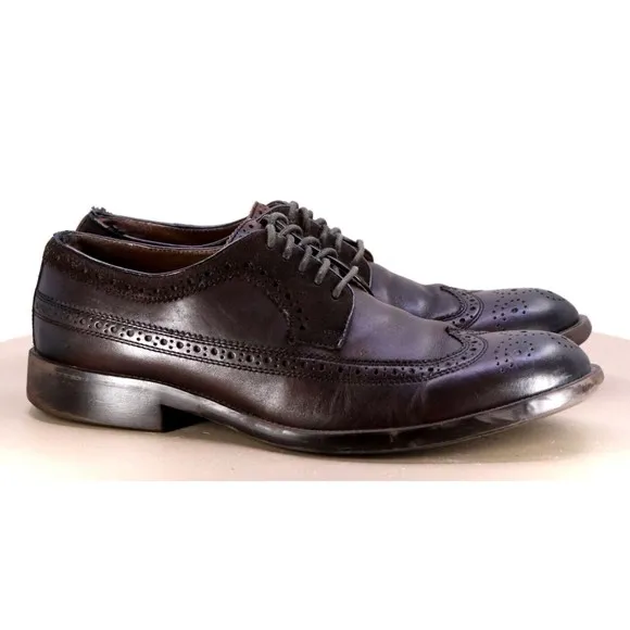 Johnston &amp; Murphy Men's Wingtip Dress Shoes Size 9.5 Leather Cigar Brown 59-2360