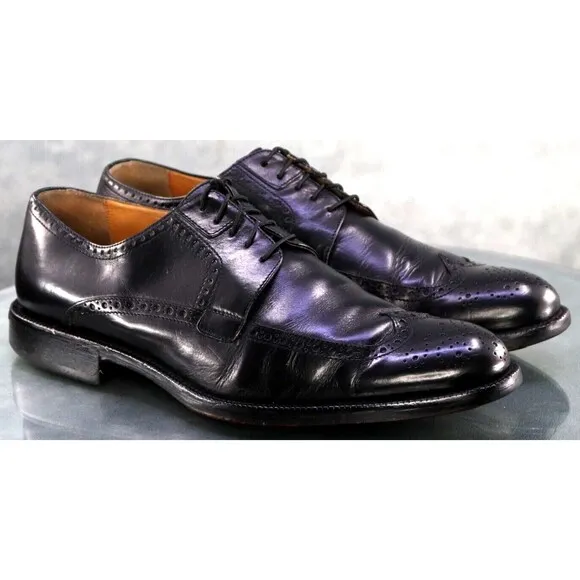 Johnston &amp; Murphy Signature Series Men's Wingtip Dress Shoes Size 11.5 Black