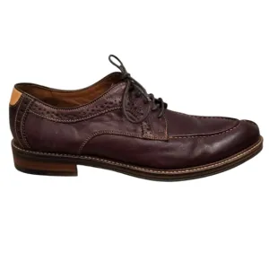 Johnston Murphy Men’s 9D Brown Sheepskin Leather Split Apron Toe Derby Oxfords