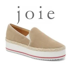 Joie $278 NIB Huxley Tan sz10.5 Suede Platform Slip On Shoes Sneaker 41 Eur